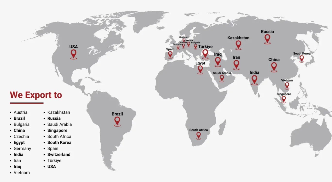 Qiro Export Map – Countries We Serve